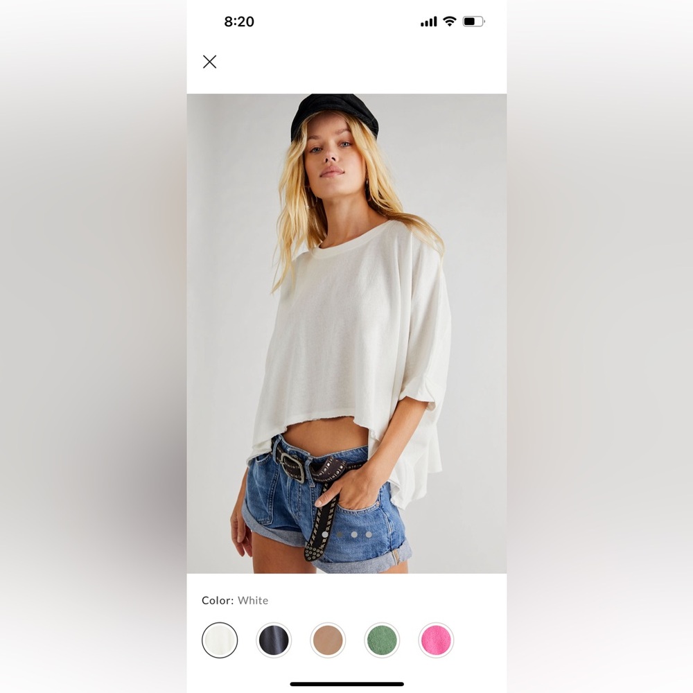 We the Free CC Tee Free People tshirt white XL oversized boho flowy